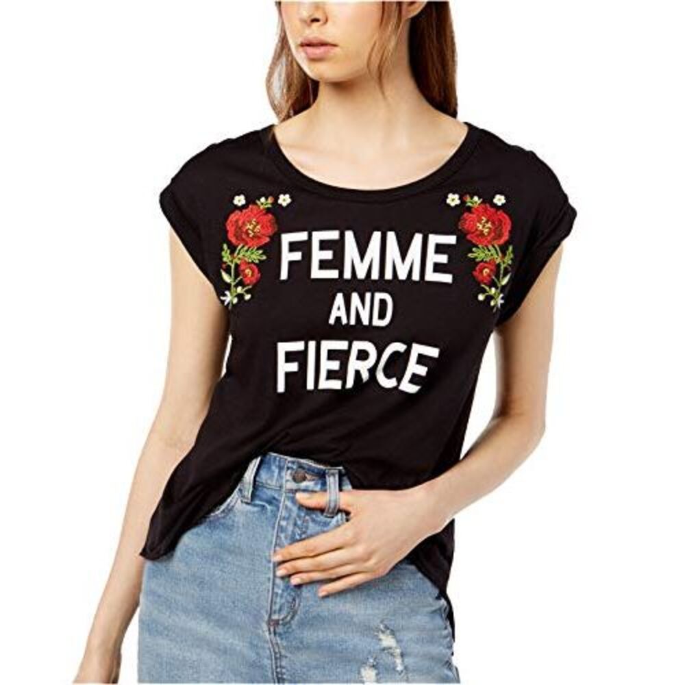 Carbon Copy Femme And Fierce Embroidered T-Shirt